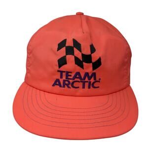 Team Arctic Wear Snapback Hat Pink One Size Solid Vent Holes Vintage USA